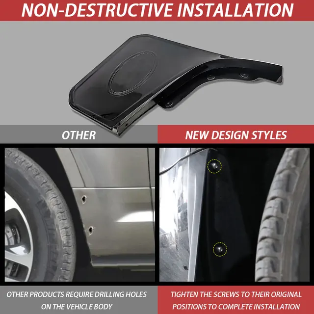 4pcs glossy black mud guard long version for landrover defender (90/110/130)