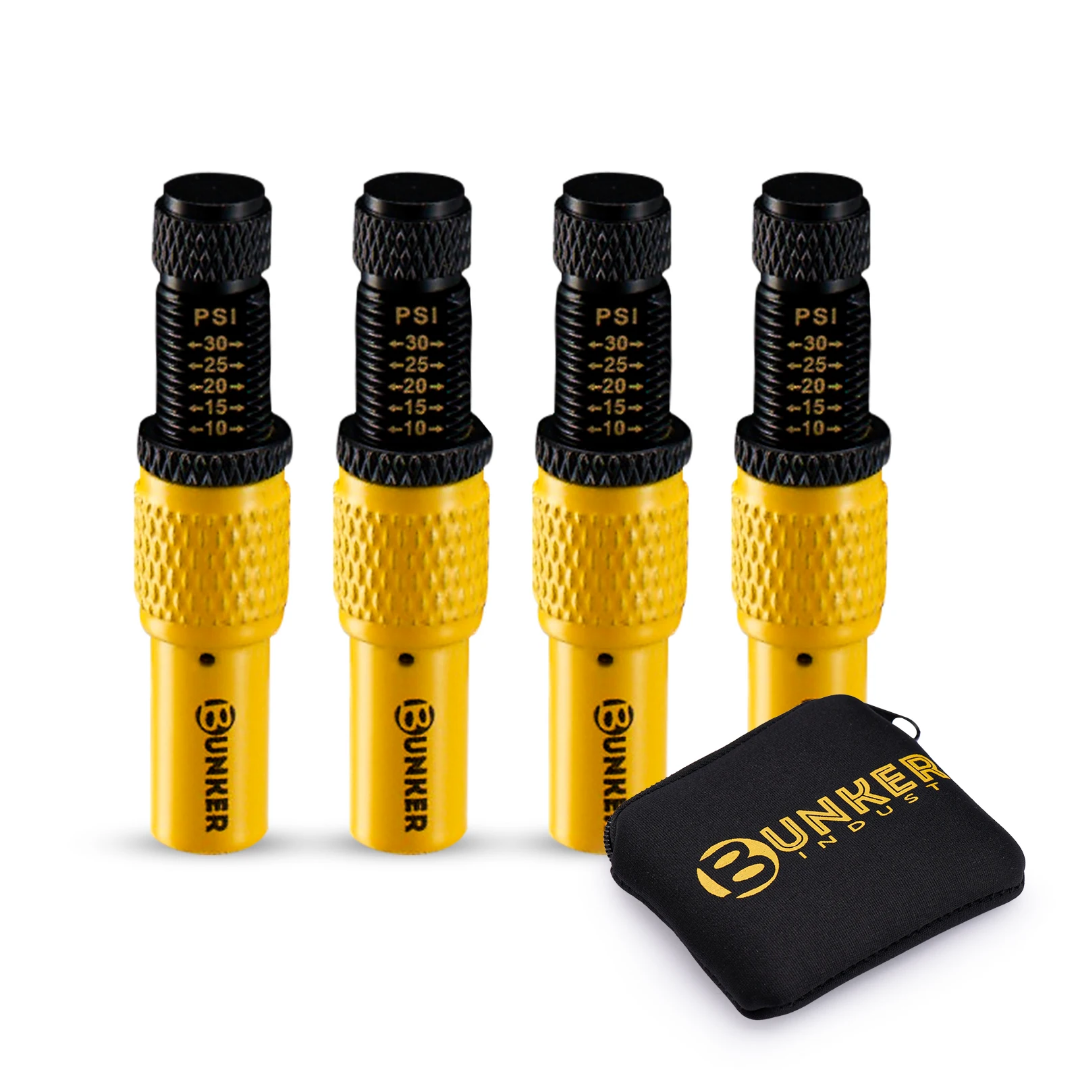 Adjustable auto-stop tire inflator valve kit 4 pcs