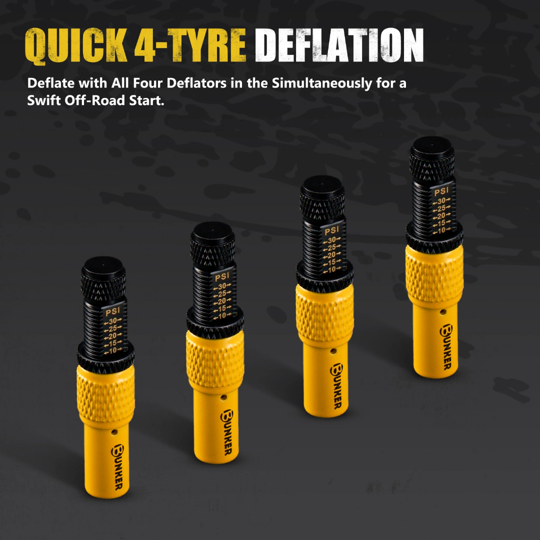 Adjustable auto-stop tire inflator valve kit 4 pcs