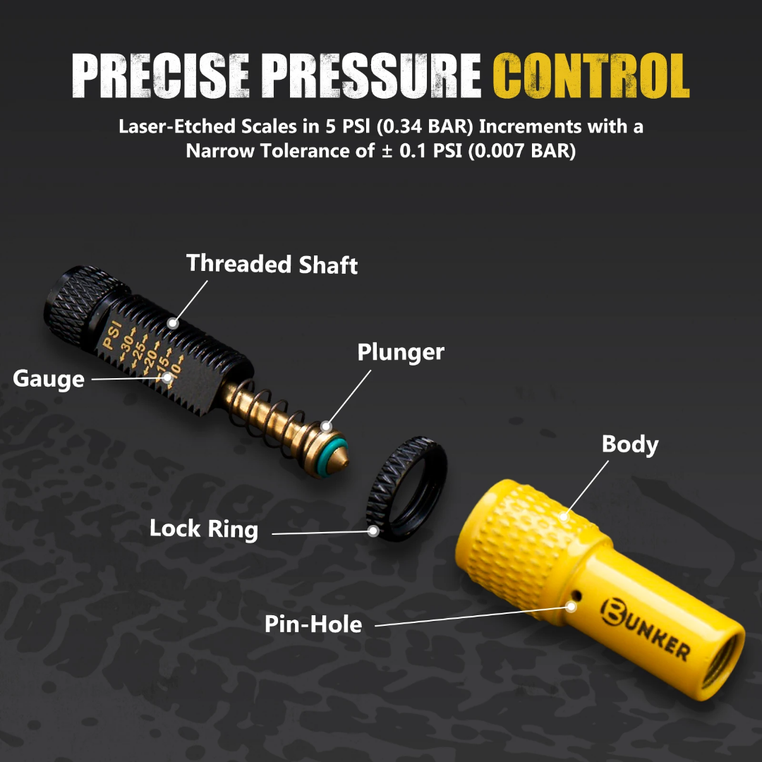 Adjustable auto-stop tire inflator valve kit 4 pcs