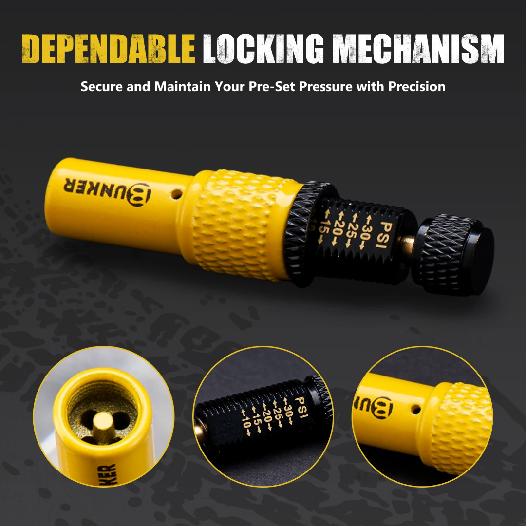 Adjustable auto-stop tire inflator valve kit 4 pcs