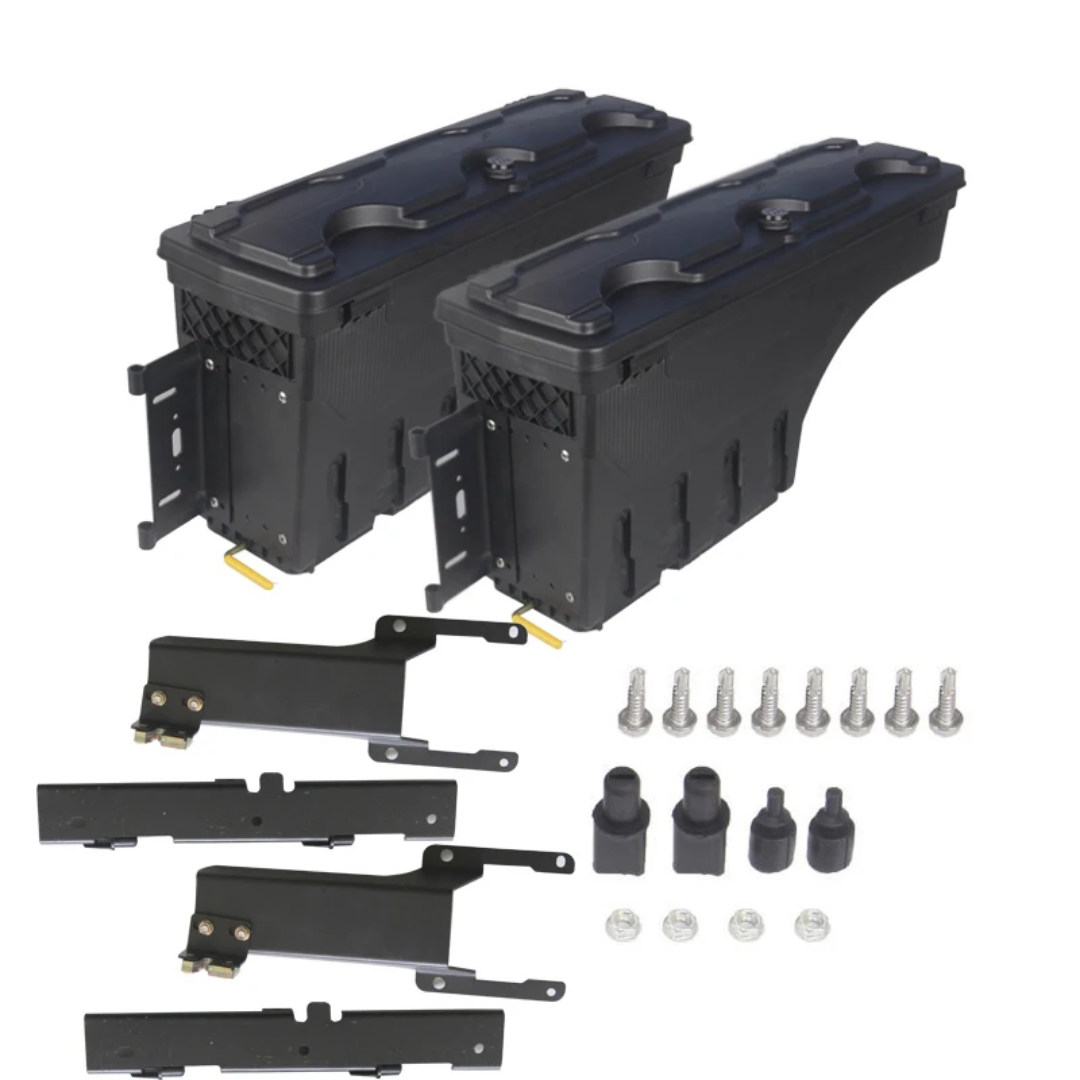 Truck bed storage lockable toolbox.