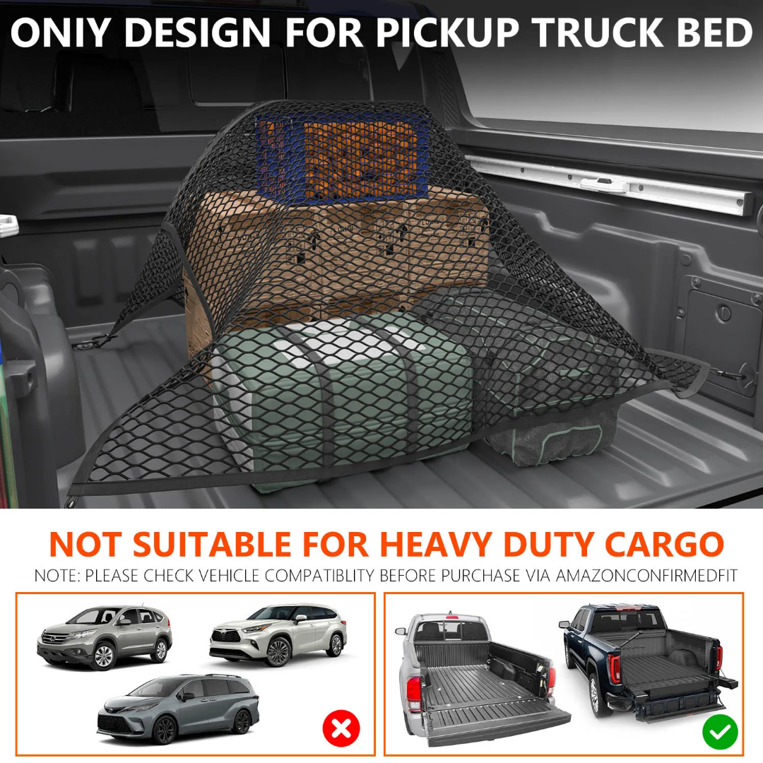 Elastic cargo net universal for trucks