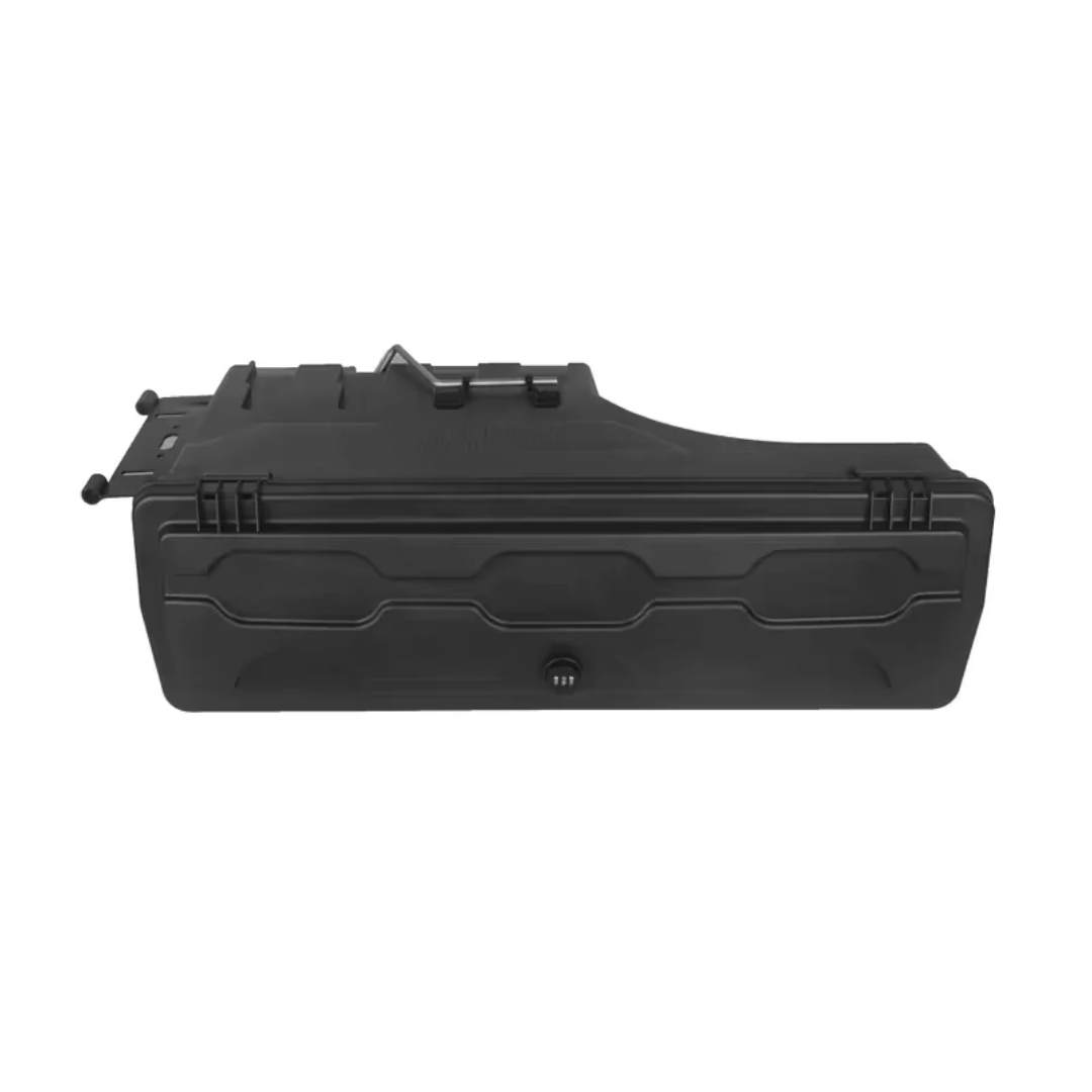 Truck bed storage lockable toolbox.