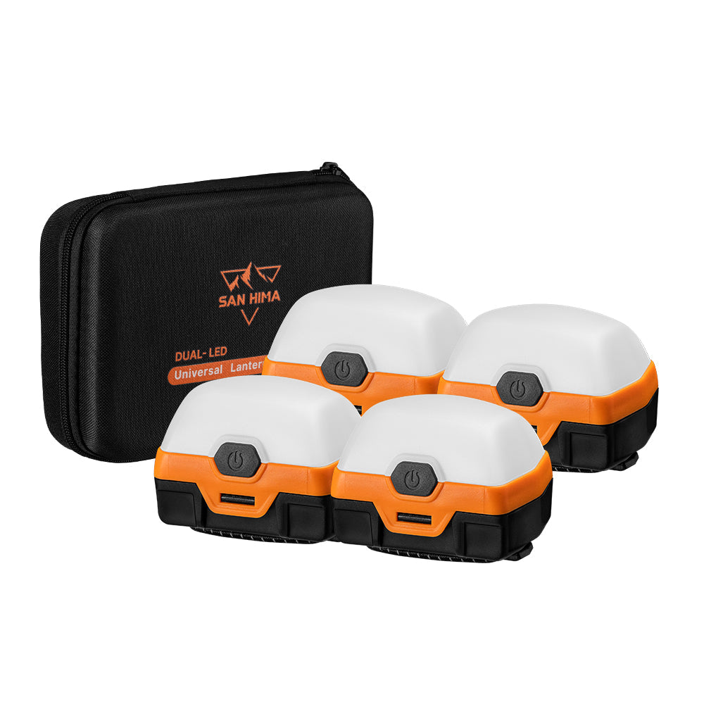 4Pcs LED Camping Lanterns Dual Color Rechargeable Camp Tent Light