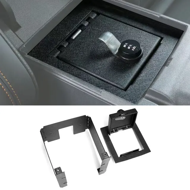 Central armrest lock box security