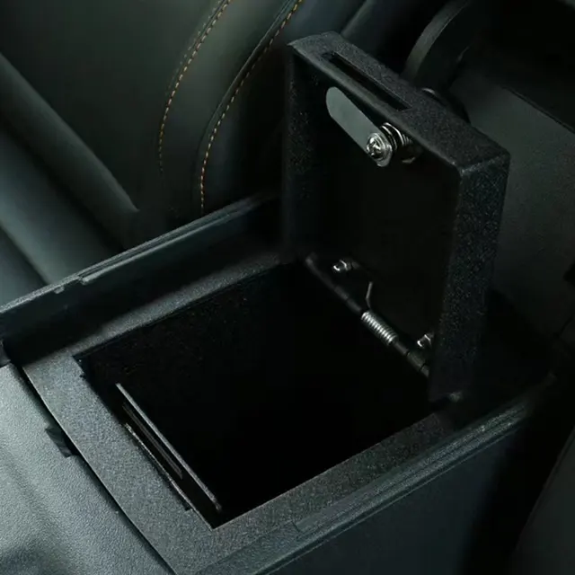 Central armrest lock box security