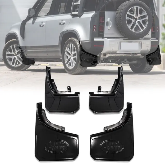 4pcs glossy black mud guard long version for landrover defender (90/110/130)