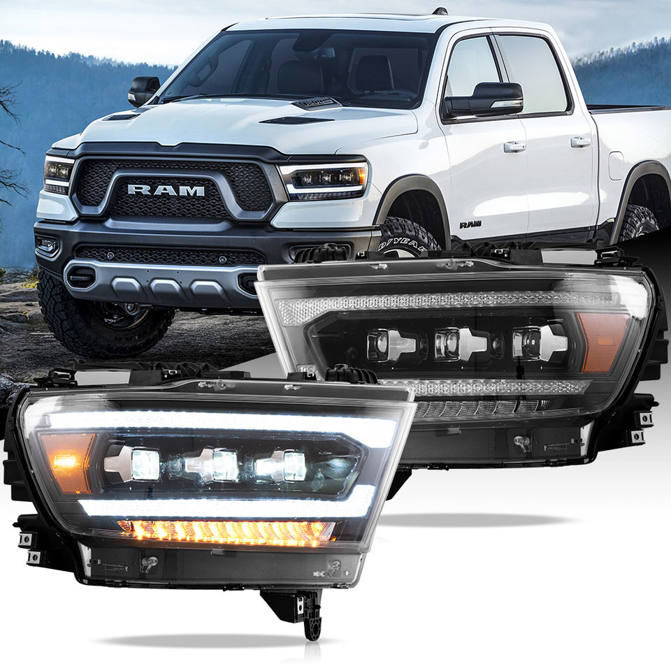 2019-2024 Ram 1500 LED/DRL Headlights