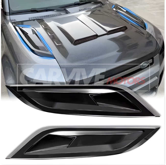 Landrover Defender Hood Vent Piano Black Cover Style 2