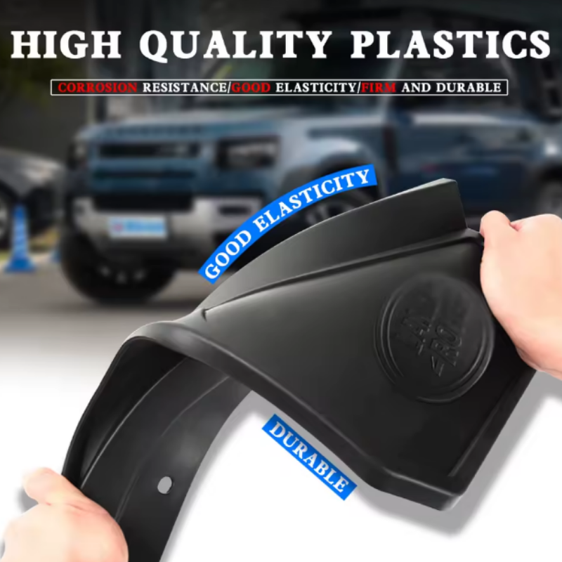 Landrover Defender Big Size Mud Guards (Matt black / Gloss Black)