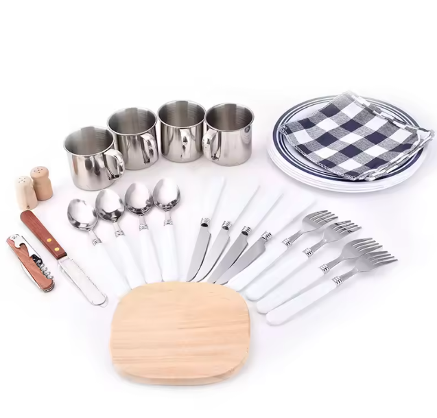 4-Person Portable Waterproof Oxford Camp Kitchen Set Outdoor Backpack