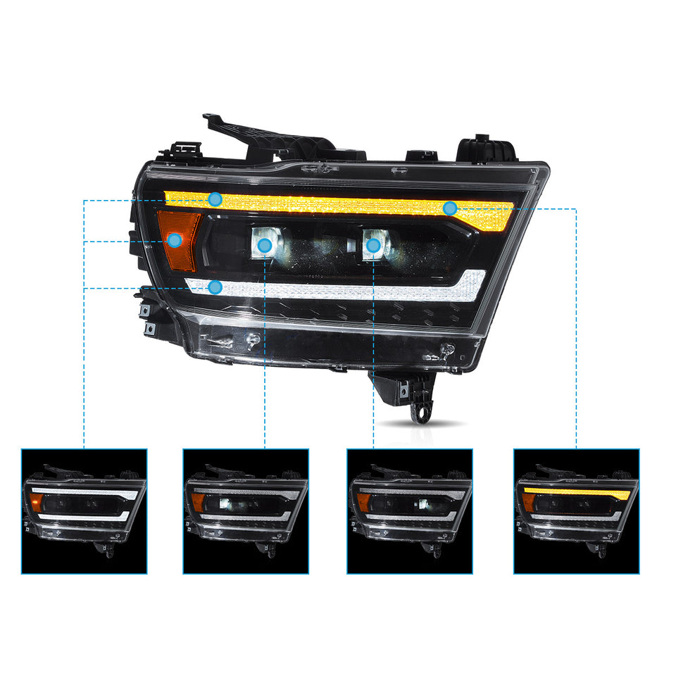 2019-2024 RAM 1500 / RAM REBEL headlights.