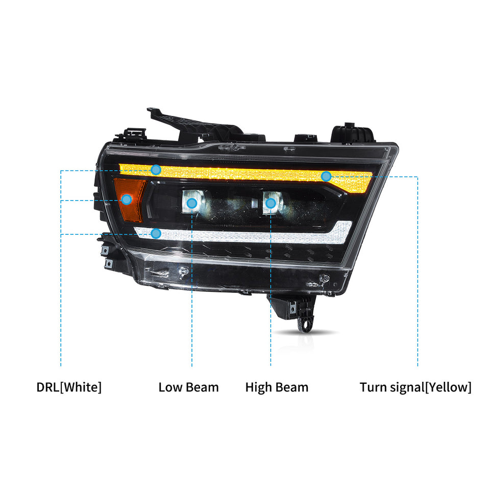 2019-2024 RAM 1500 / RAM REBEL headlights.