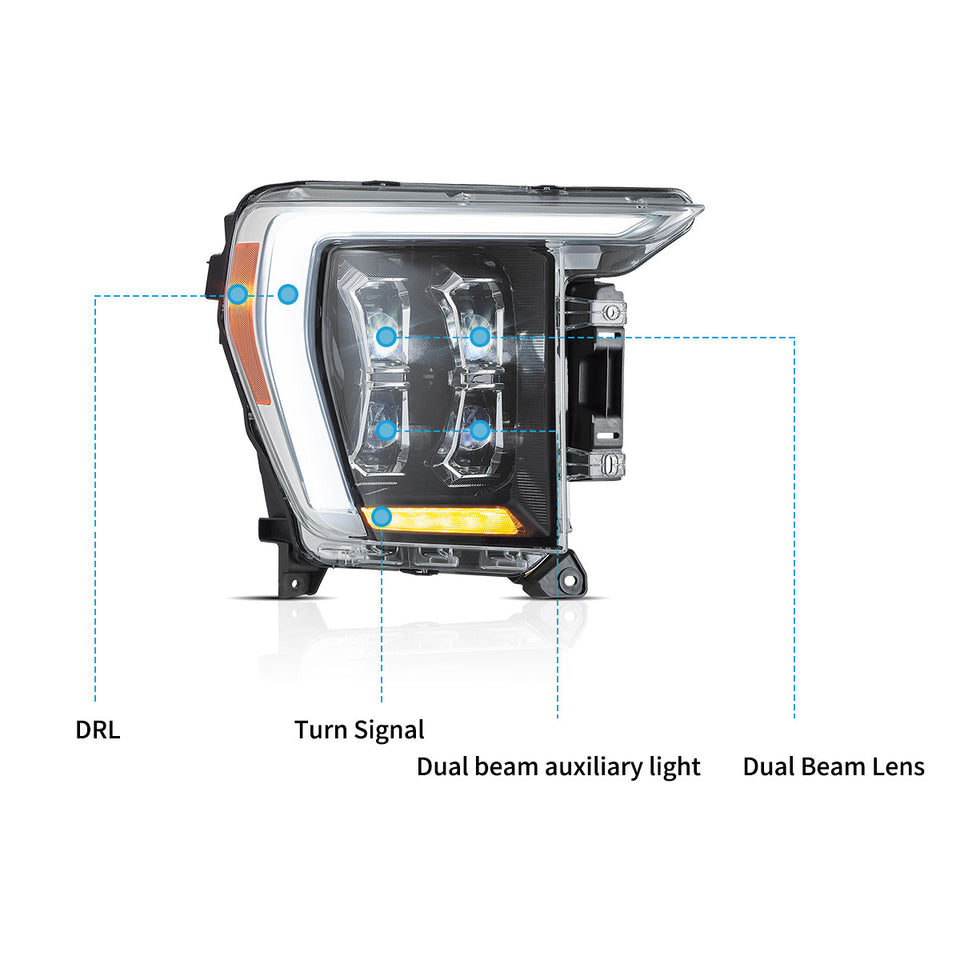 2021-2024 Ford F150 LED DRL headlights